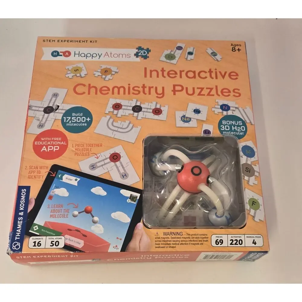 Thames & Kosmos Happy Atoms 2D Interactive Chemistry Puzzle NEW